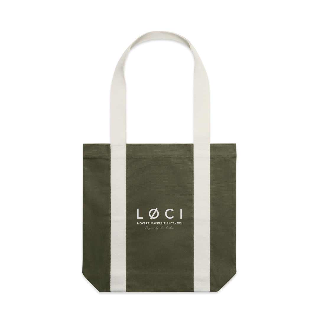 TWO-TONE CARRIE TOTE - ARMY/CREAM