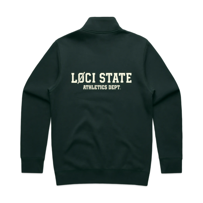 LØCI STATE HALF ZIP SWEATER - PINE GREEN
