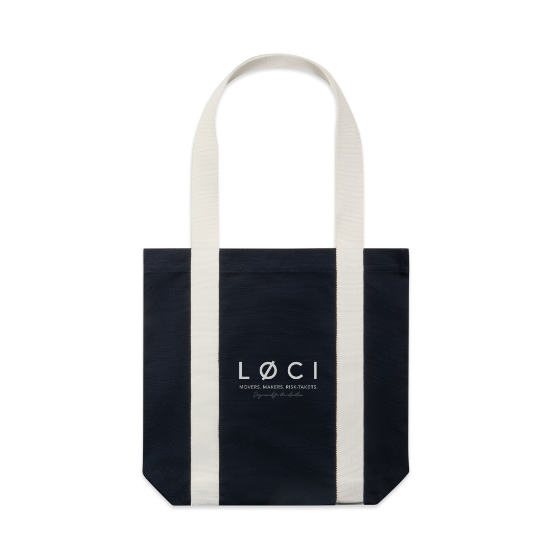 TWO-TONE CARRIE TOTE - NAVY/CREAM