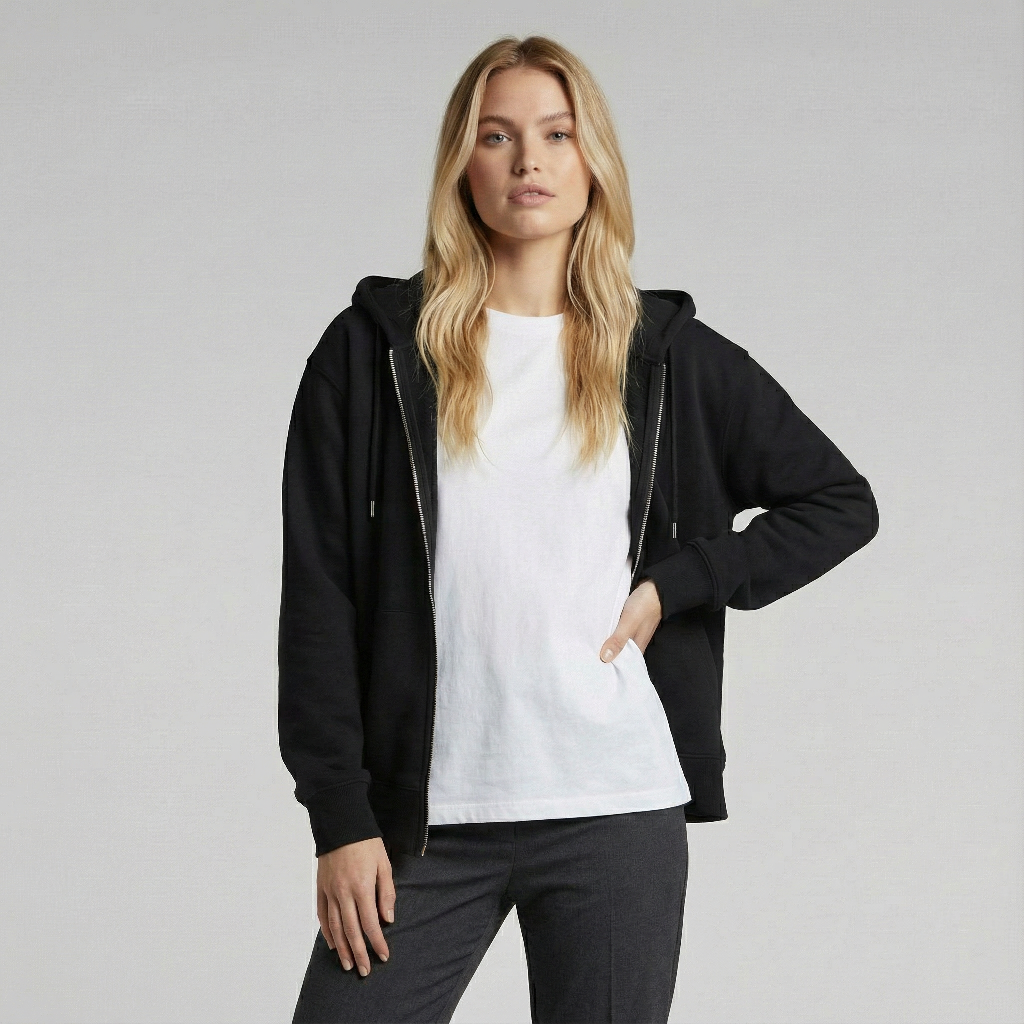 UNLEASHED ZIP HOODIE - BLACK