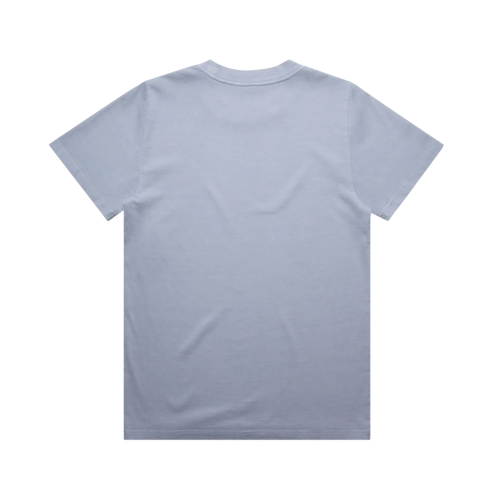 Plain light blue t-shirt on a white background