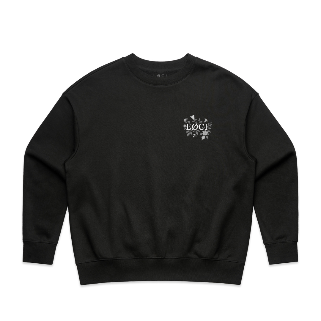 FLOWERS WOMEN'S SWEATER - BLACK