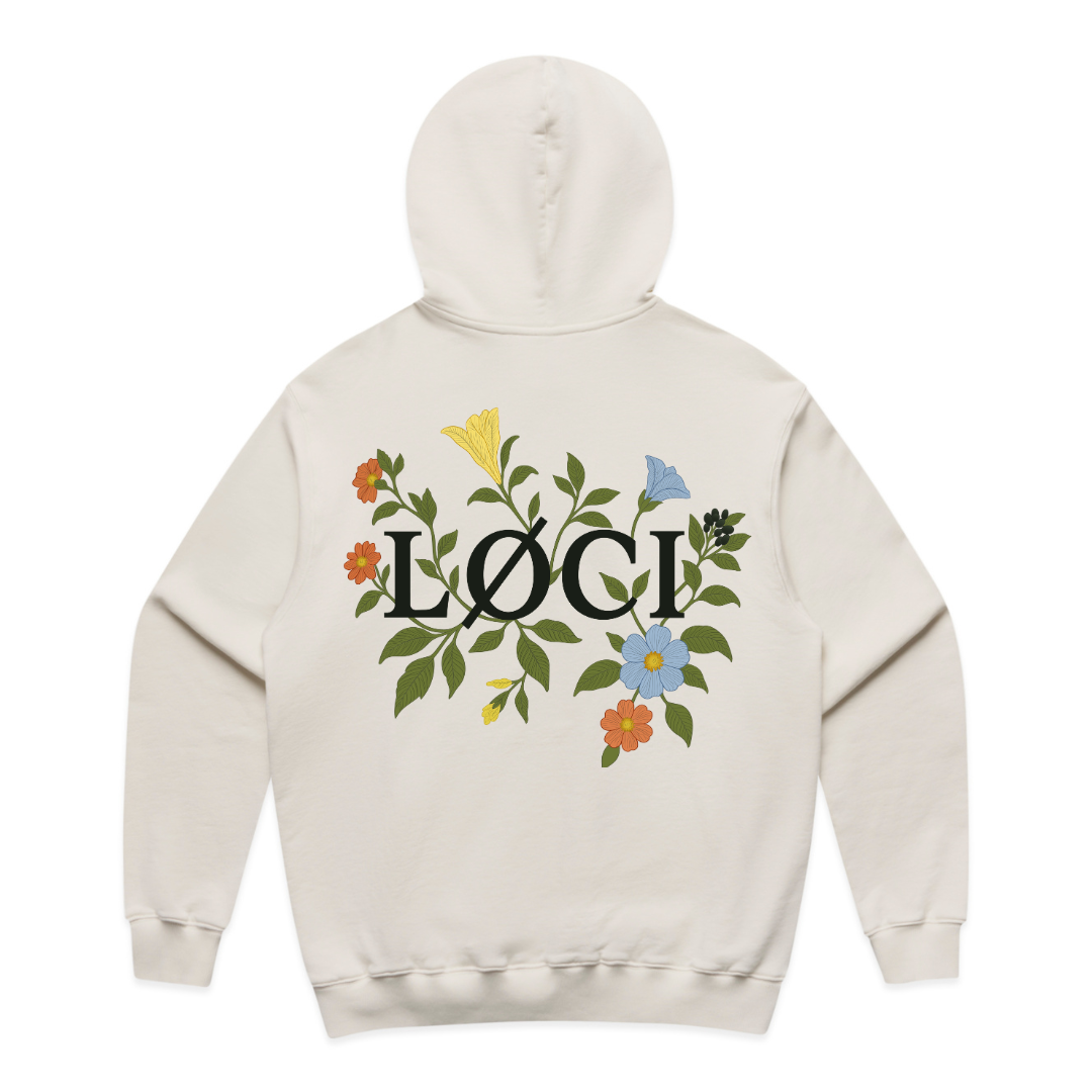 FLOWER HOODIE - BONE