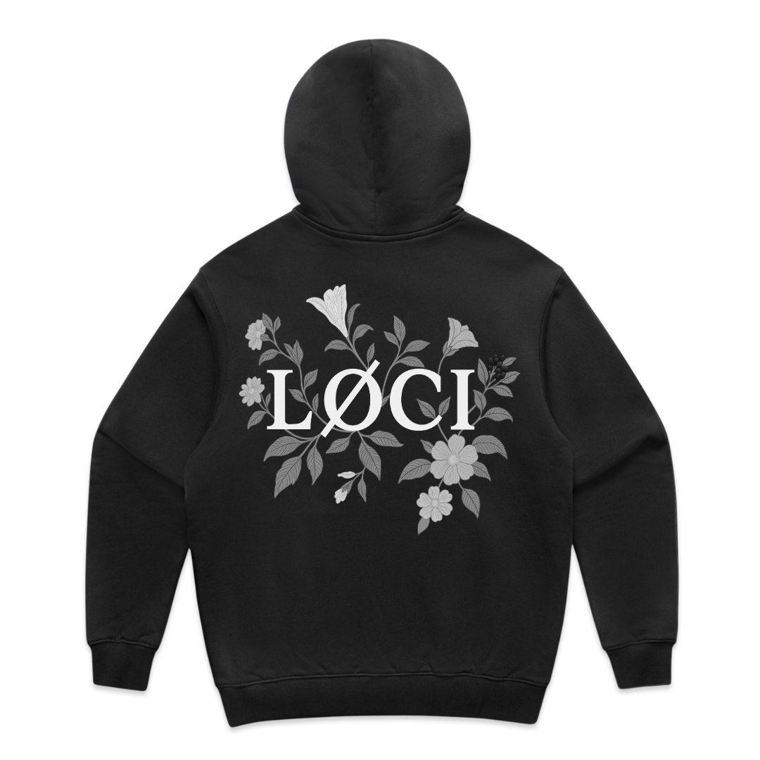FLOWERS HOODIE - BLACK