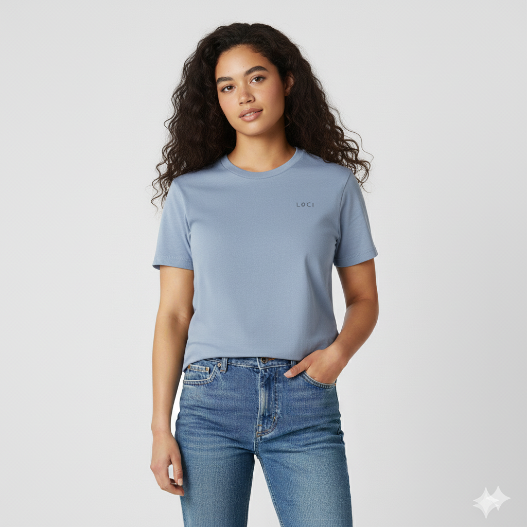 ICØN WOMEN'S VINTAGE-WASH T-SHIRT - POWDER