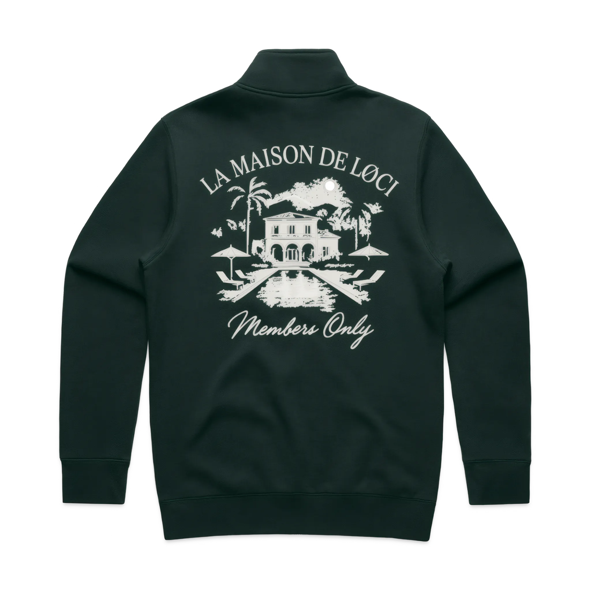 LA MAISON MEN'S HALF ZIP SWEATER - PINE GREEN