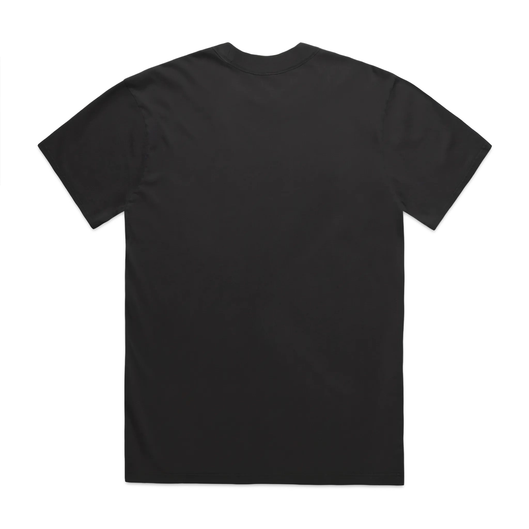 Black t-shirt on a white background