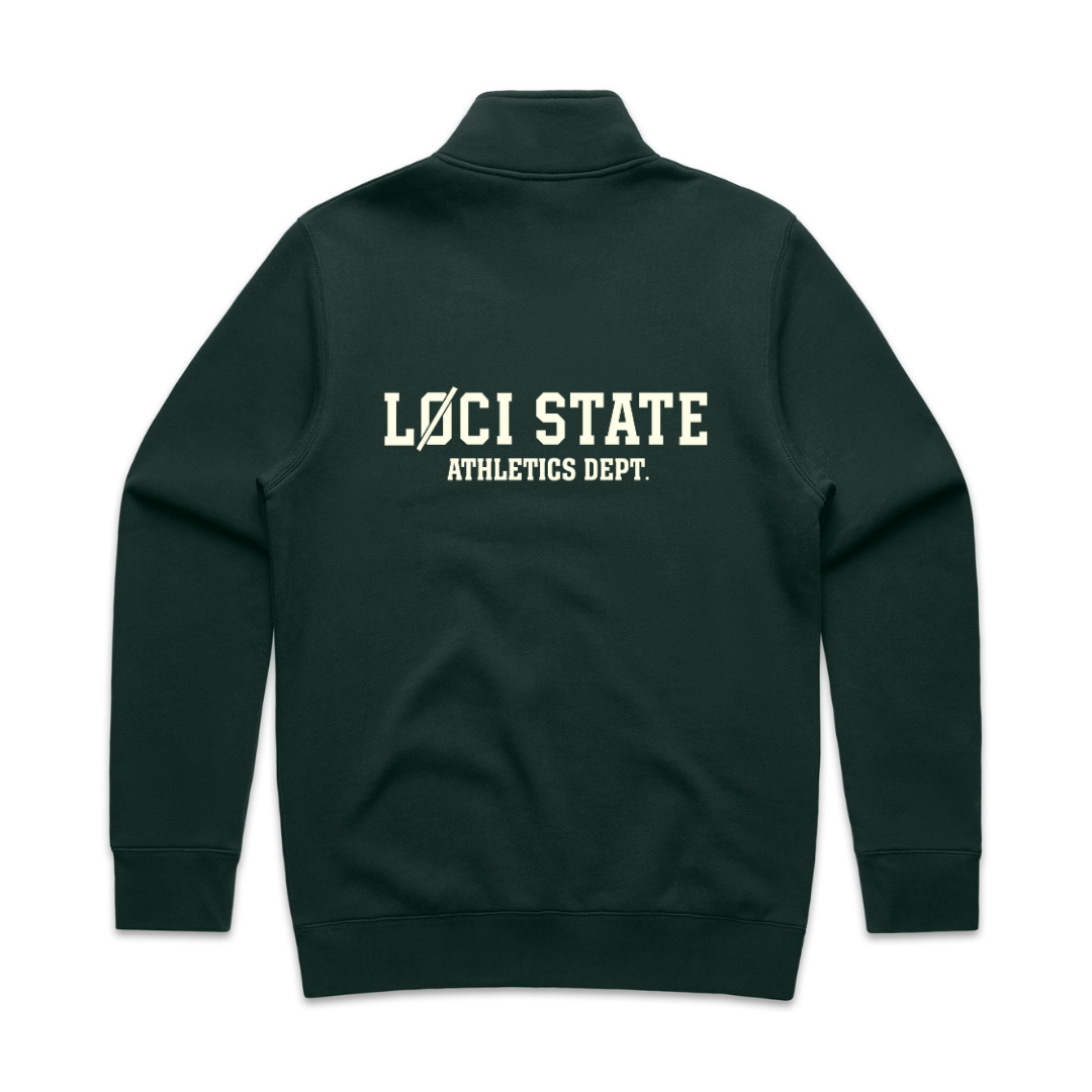 LØCI STATE HALF ZIP SWEATER - PINE GREEN