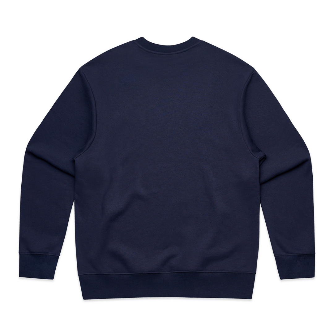 Navy blue sweatshirt on a white background
