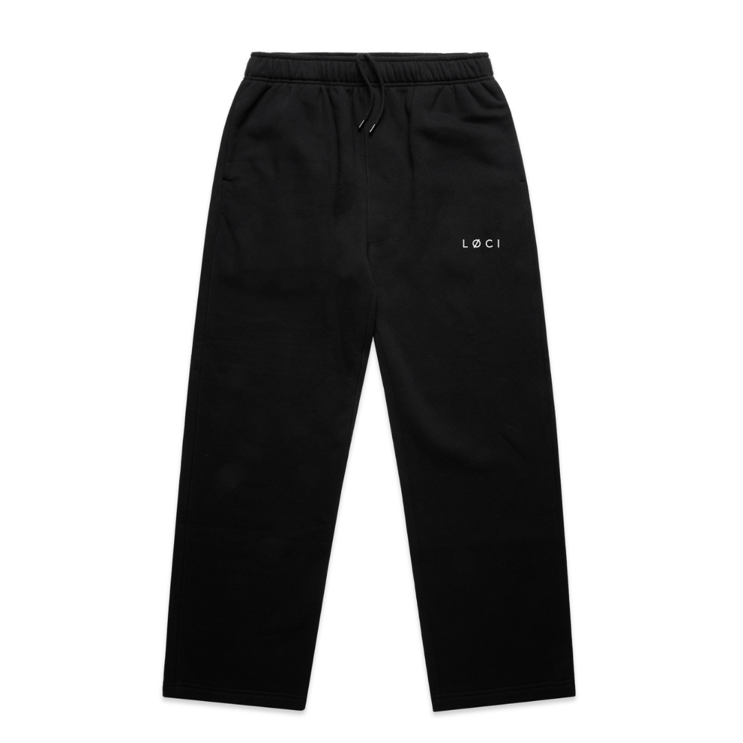 BASE MEN'S CUFFLESS SWEATPANTS - BLACK