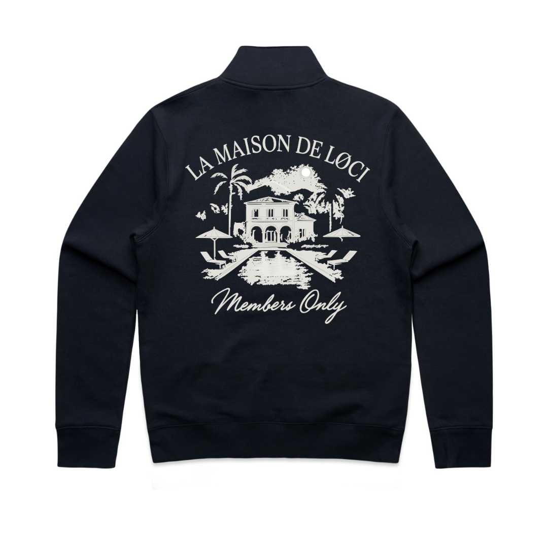 LA MAISON WOMEN'S HALF ZIP SWEATER - NAVY