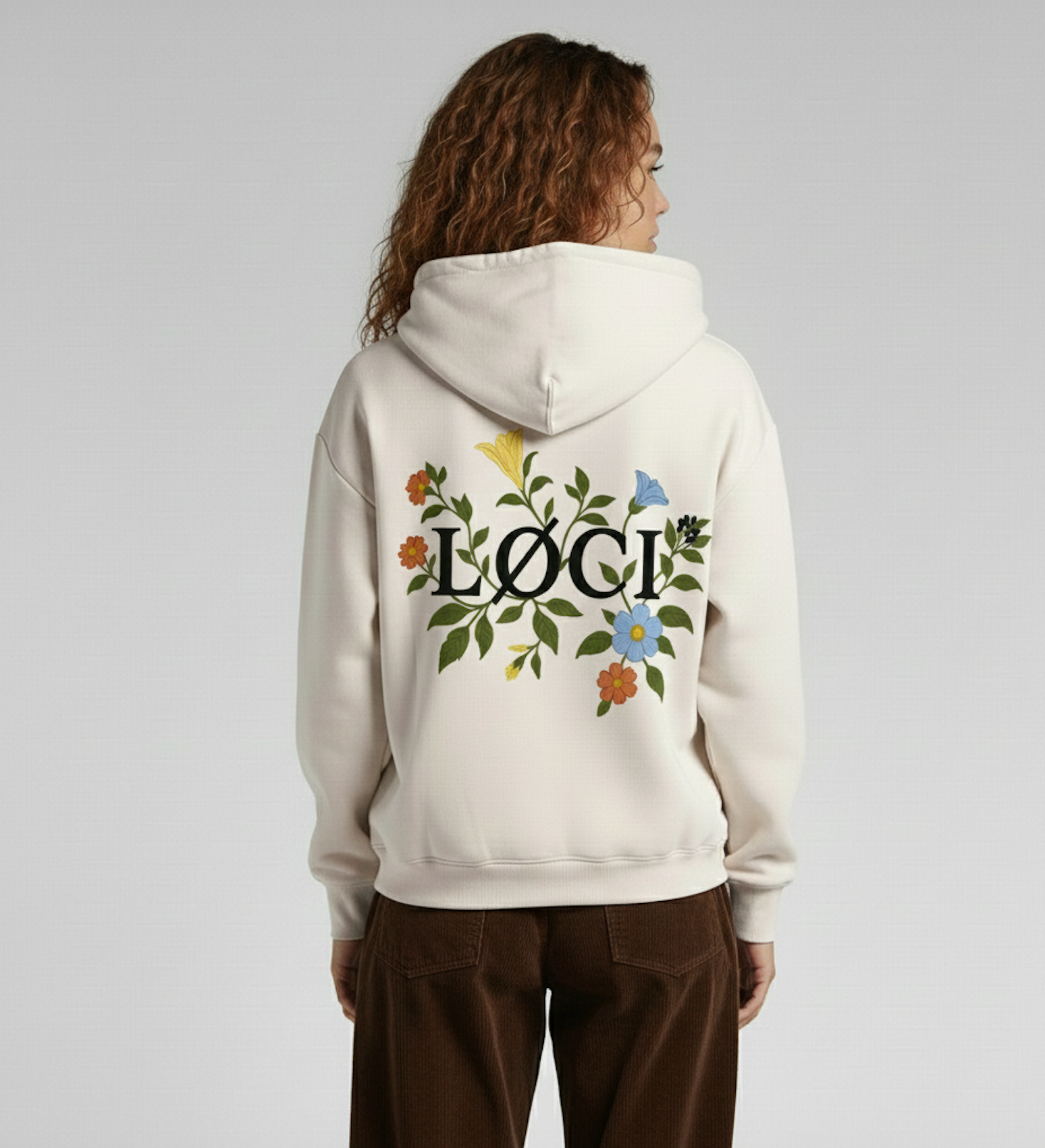 FLOWERS HOODIE - NATURAL