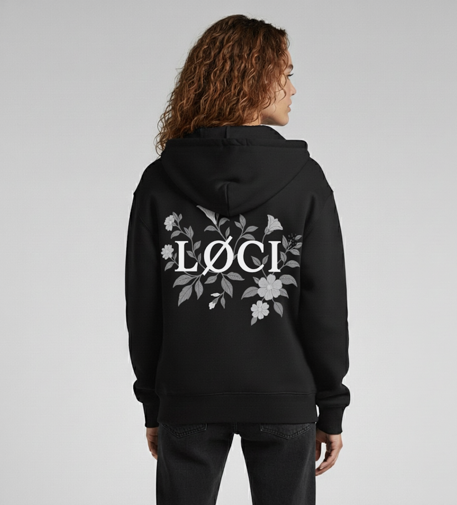 FLOWERS HOODIE - BLACK