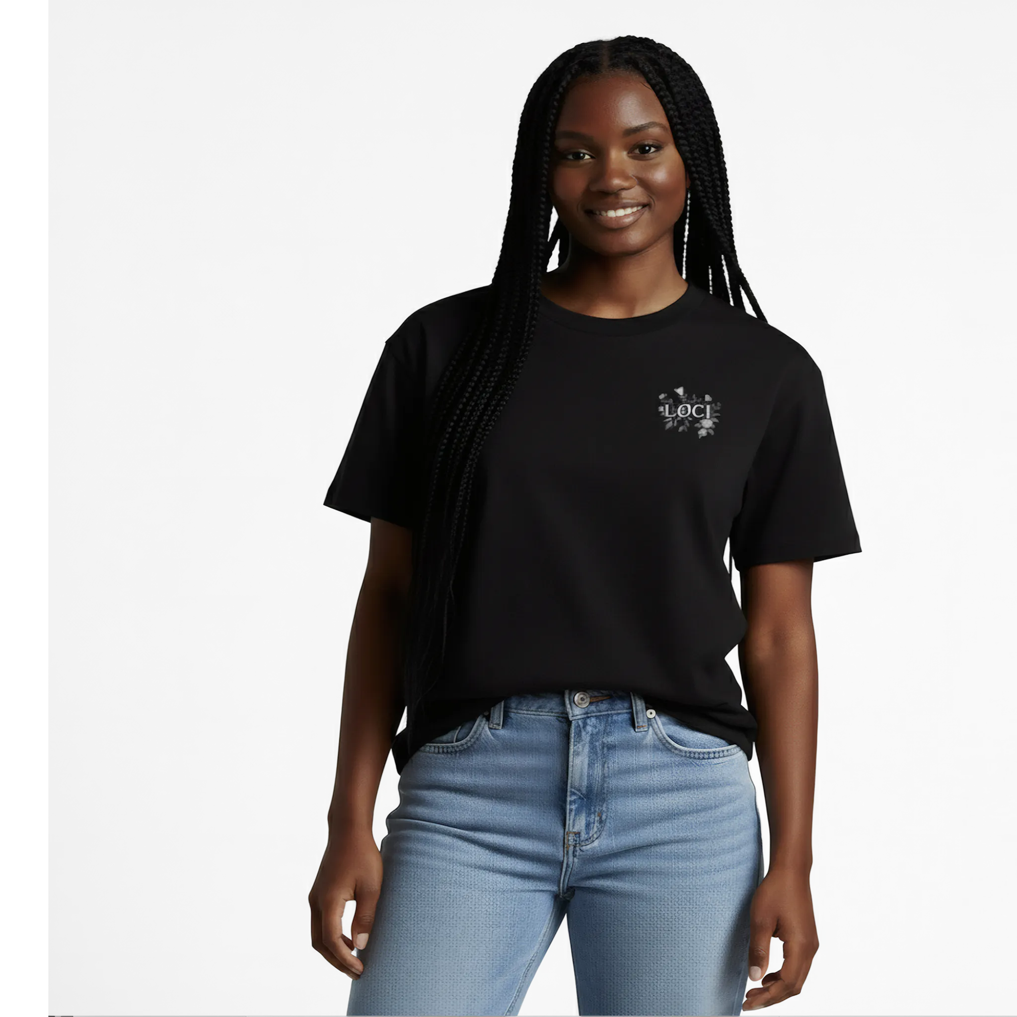 FLOWERS WOMEN'S T-SHIRT - BLACK