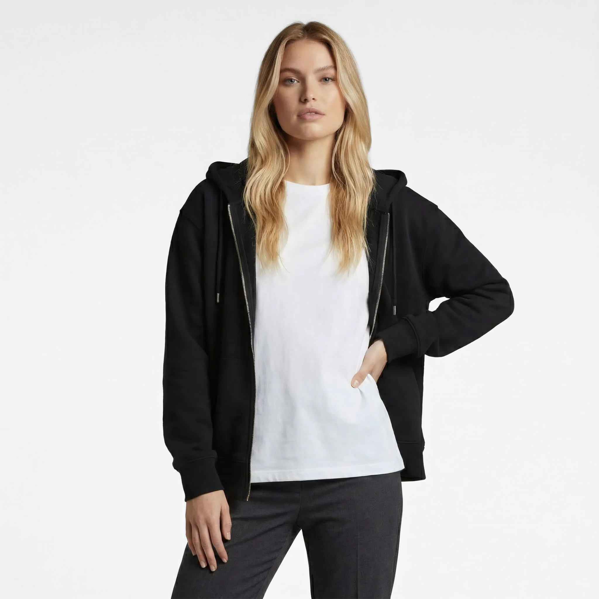 UNLEASHED ZIP HOODIE - BLACK