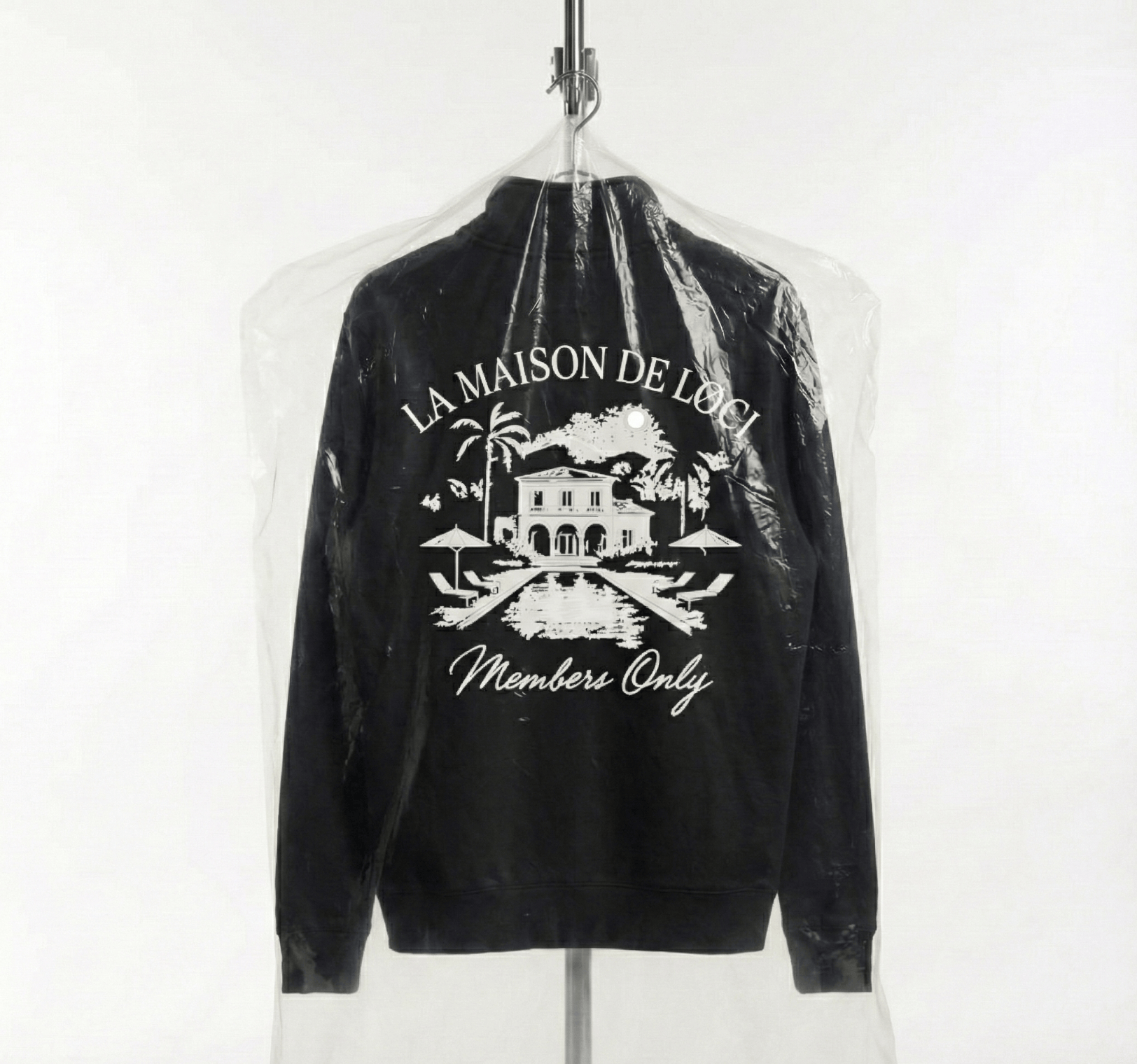 LA MAISON MEN'S HALF ZIP SWEATER - BLACK