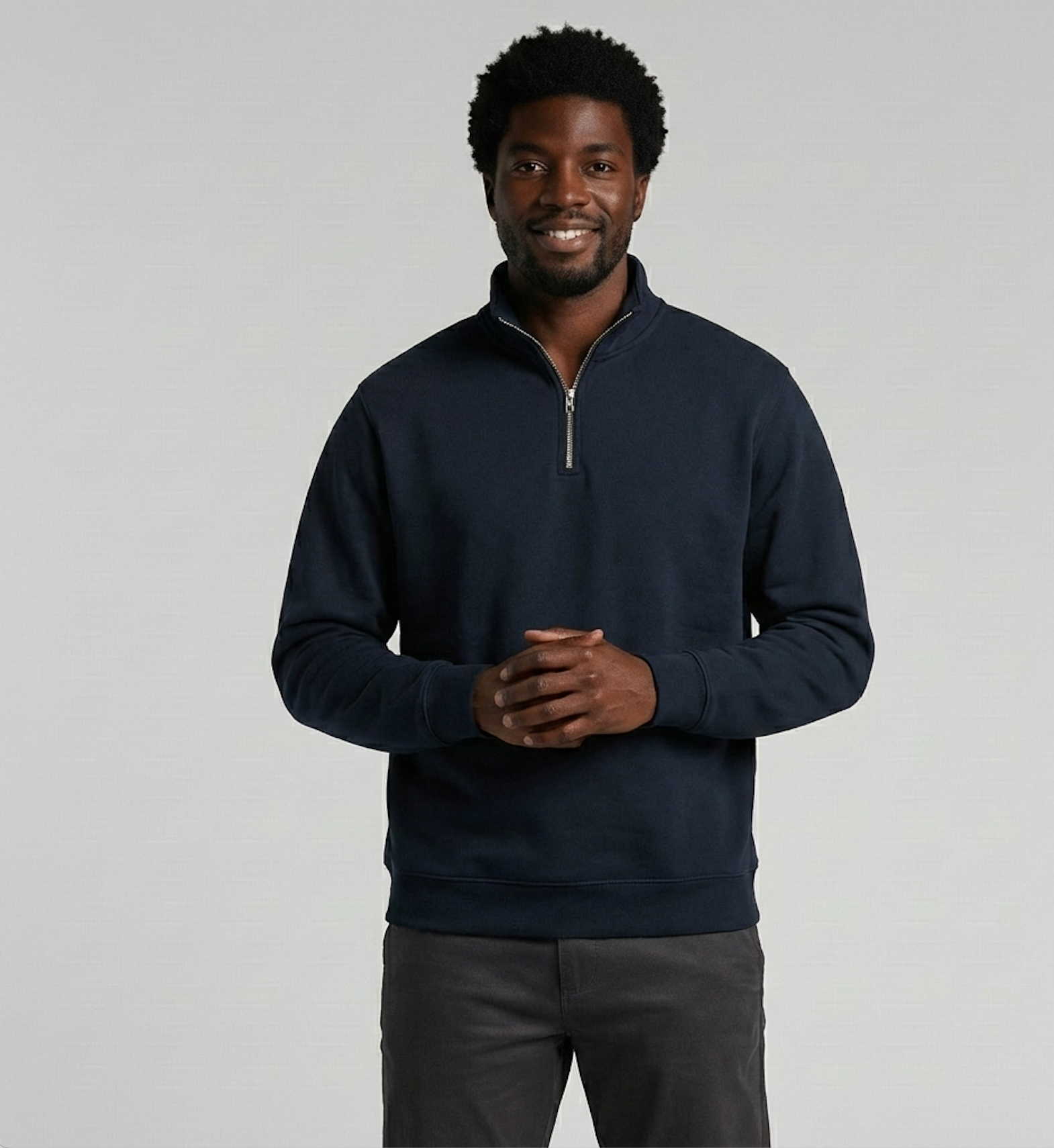 LA MAISON MEN'S HALF ZIP SWEATER - NAVY