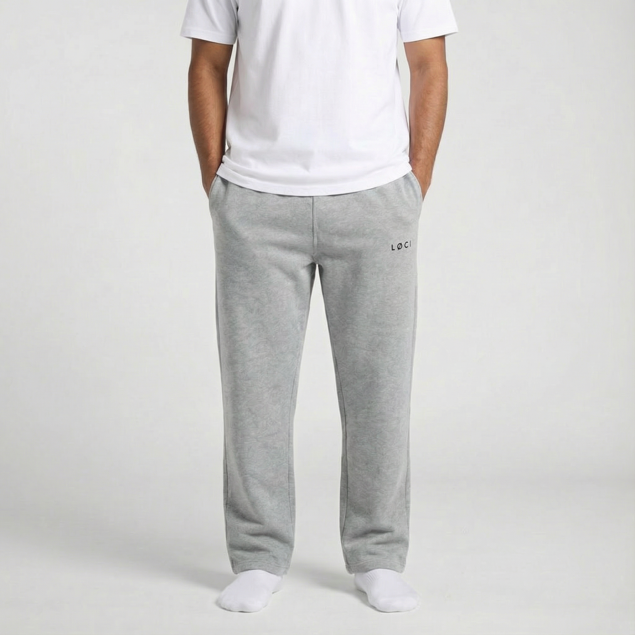 BASE MEN'S CUFFLESS SWEATPANTS - ATHLETIC HEATHER
