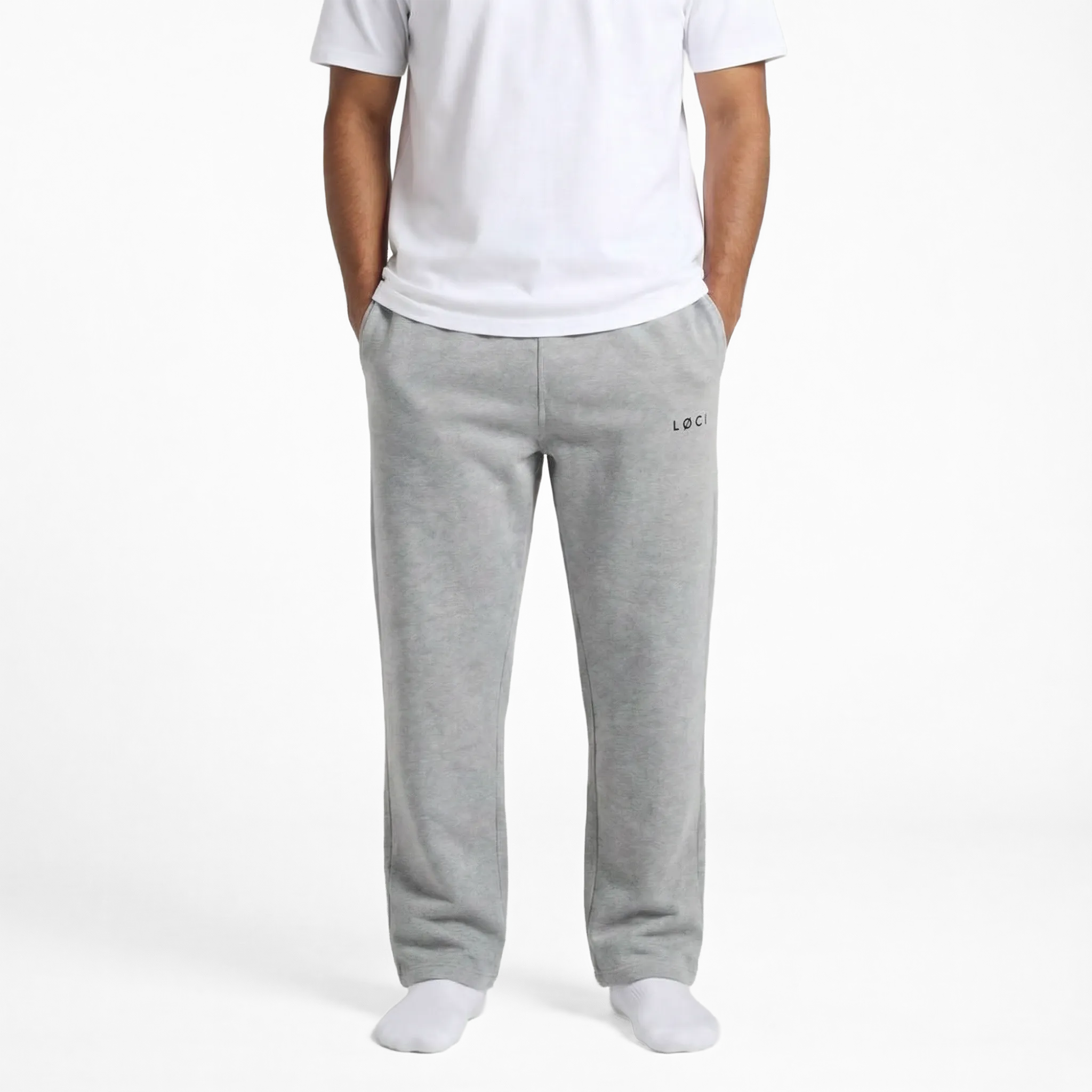 BASE MEN'S CUFFLESS SWEATPANTS - ATHLETIC HEATHER