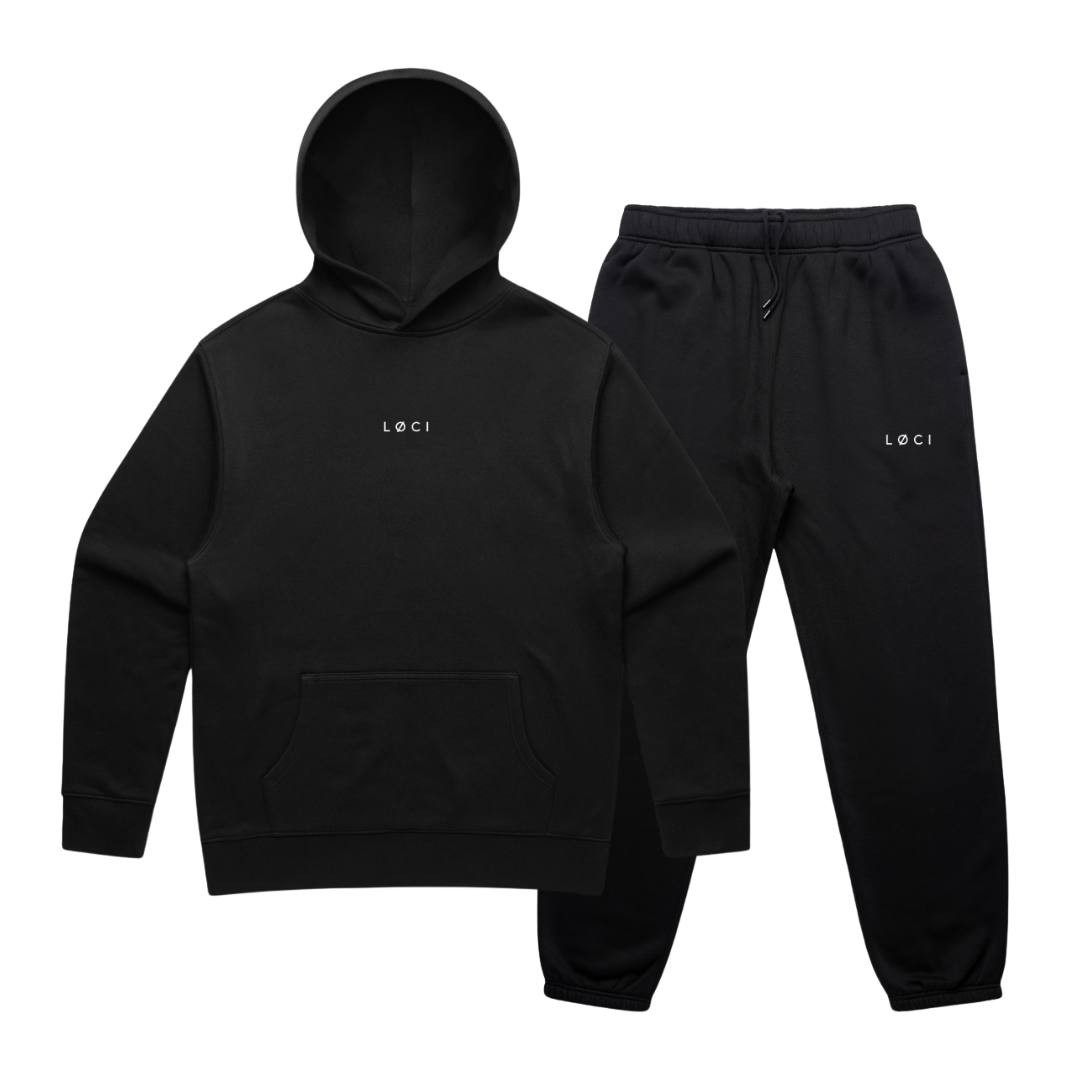 BASE MEN'S HOODIE SET - BLACK